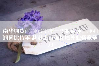 南华期货(603093)2025年一季报点评：净利润同比持平 赴港上市强化境外业务竞争力