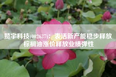 赞宇科技(002637)：表活新产能稳步释放 棕榈油涨价释放业绩弹性
