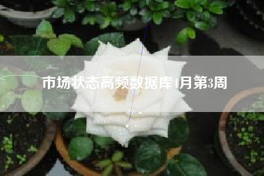 市场状态高频数据库4月第3周