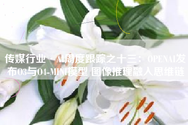传媒行业·AI周度跟踪之十三：OPENAI发布O3与O4-MINI模型 图像推理融入思维链