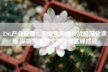 ESG产业观察：农业强国建设战略深化实施 深圳探索超大城市碳达峰路径