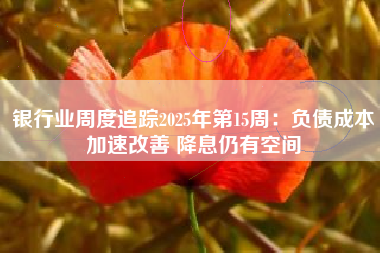 银行业周度追踪2025年第15周：负债成本加速改善 降息仍有空间