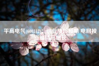 平高电气(600312)：Q1业绩超预期 电网投资维持高增长
