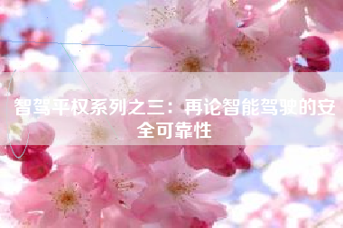 智驾平权系列之三：再论智能驾驶的安全可靠性