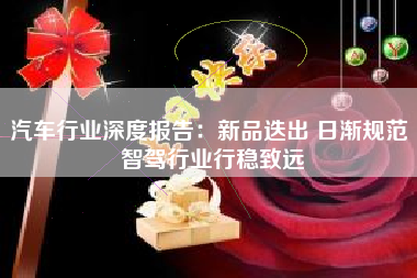 汽车行业深度报告：新品迭出 日渐规范 智驾行业行稳致远