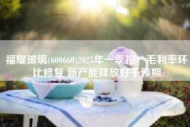 福耀玻璃(600660)2025年一季报：毛利率环比修复 新产能释放好于预期