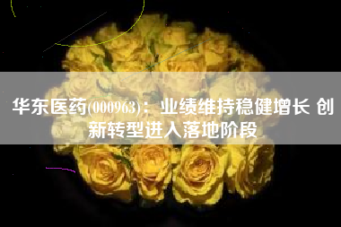 华东医药(000963)：业绩维持稳健增长 创新转型进入落地阶段