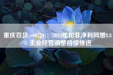 重庆百货(600729)：2024年扣非净利同增8.8% 主业经营调整持续推进