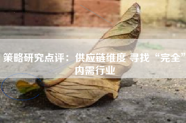 策略研究点评：供应链维度 寻找“完全”内需行业