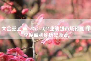 大金重工(002487)：1Q25业绩超市场预期 单季度盈利刷历史新高