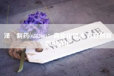 泽璟制药(688266)：商业化加速 看好创新数据催化