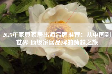 2025年家具家居出海品牌推荐：从中国到世界 顶级家居品牌的跨越之旅