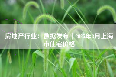 房地产行业：数据发布｜2025年3月上海市住宅价格