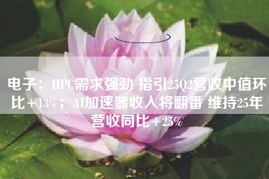 电子：HPC需求强劲 指引25Q2营收中值环比+13%；AI加速器收入将翻番 维持25年营收同比+25%