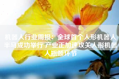 机器人行业周报：全球首个人形机器人半马成功举行 产业正加速攻关人形机器人瓶颈环节