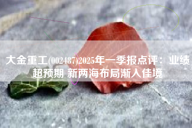 大金重工(002487)2025年一季报点评：业绩超预期 新两海布局渐入佳境