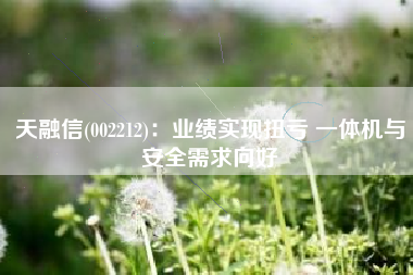 天融信(002212)：业绩实现扭亏 一体机与安全需求向好