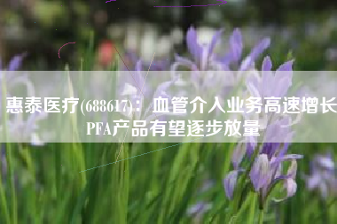 惠泰医疗(688617)：血管介入业务高速增长 PFA产品有望逐步放量