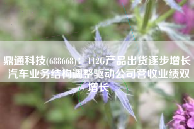 鼎通科技(688668)：112G产品出货逐步增长 汽车业务结构调整驱动公司营收业绩双增长