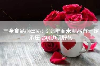 三全食品(002216)：2024年面米制品有一定承压 25Q1边际好转