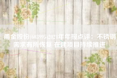 甬金股份(603995)2024年年报点评：不锈钢需求有所恢复 在建项目持续推进