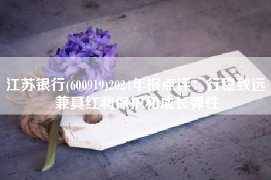 江苏银行(600919)2024年报点评：行稳致远 兼具红利保护和成长弹性