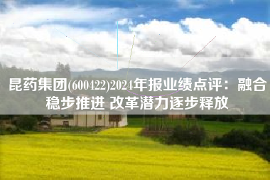 昆药集团(600422)2024年报业绩点评：融合稳步推进 改革潜力逐步释放