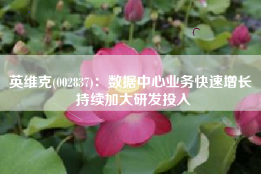 英维克(002837)：数据中心业务快速增长 持续加大研发投入