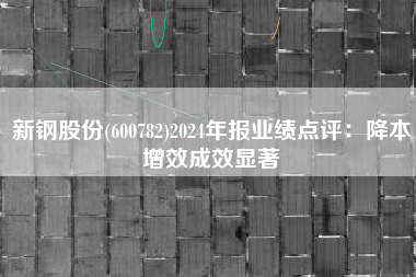 新钢股份(600782)2024年报业绩点评：降本增效成效显著
