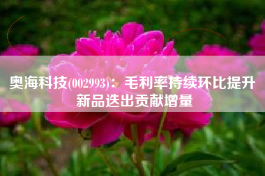 奥海科技(002993)：毛利率持续环比提升 新品迭出贡献增量