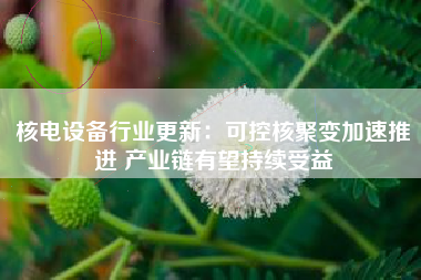 核电设备行业更新：可控核聚变加速推进 产业链有望持续受益