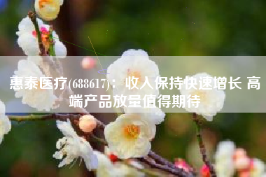 惠泰医疗(688617)：收入保持快速增长 高端产品放量值得期待