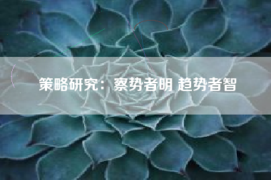 策略研究：察势者明 趋势者智