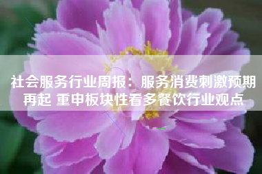 社会服务行业周报：服务消费刺激预期再起 重申板块性看多餐饮行业观点