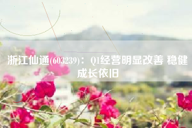 浙江仙通(603239)：Q1经营明显改善 稳健成长依旧
