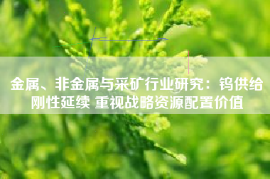 金属、非金属与采矿行业研究：钨供给刚性延续 重视战略资源配置价值