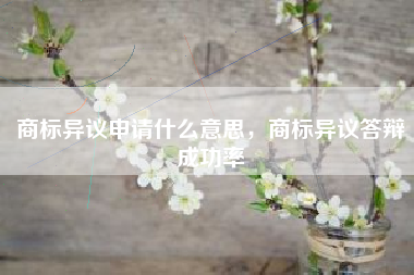 商标异议申请什么意思,商标异议答辩成功率 商标异议申请什么意思,商标异议答辩成功率