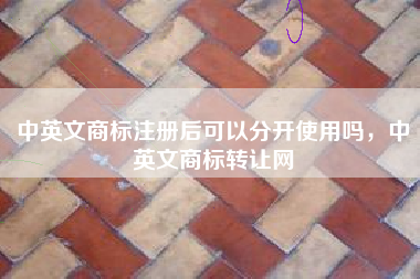 中英文商标注册后可以分开使用吗,中英文商标转让网 中英文商标注册后可以分开使用吗,中英文商标转让网