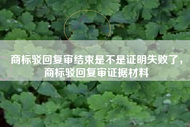 商标驳回复审结束是不是证明失败了,商标驳回复审证据材料 商标驳回复审结束是不是证明失败了,商标驳回复审证据材料