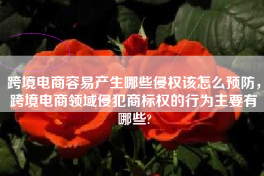 跨境电商容易产生哪些侵权该怎么预防，跨境电商领域侵犯商标权的行为主要有哪些?