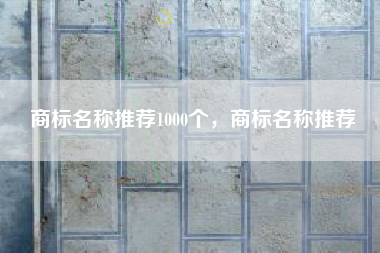 商标名称推荐1000个，商标名称推荐