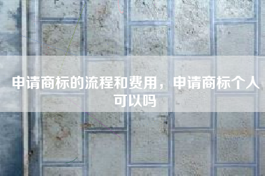 申请商标的流程和费用，申请商标个人可以吗
