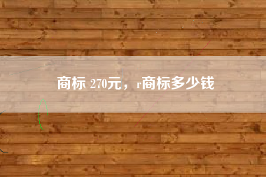 商标 270元,r商标多少钱 商标 270元,r商标多少钱