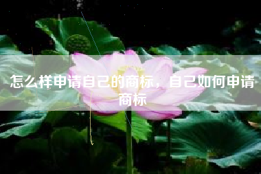 怎么样申请自己的商标，自己如何申请商标