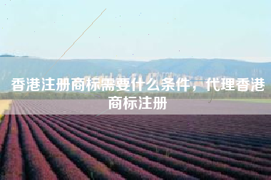 香港注册商标需要什么条件，代理香港商标注册