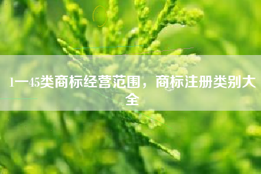 1一45类商标经营范围，商标注册类别大全