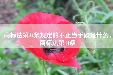 商标法第44条规定的不正当手段是什么,商标法第44条 商标法第44条规定的不正当手段是什么,商标法第44条