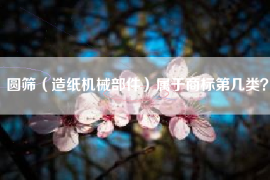 圆筛(造纸机械部件)属于商标第几类? 圆筛(造纸机械部件)属于商标第几类?