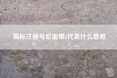 商标注册号后面带a代表什么意思