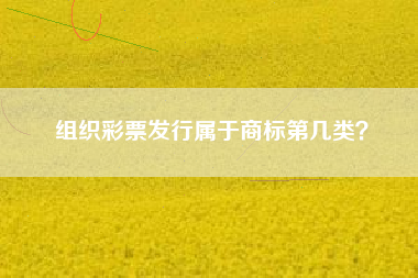 组织彩票发行属于商标第几类? 组织彩票发行属于商标第几类?